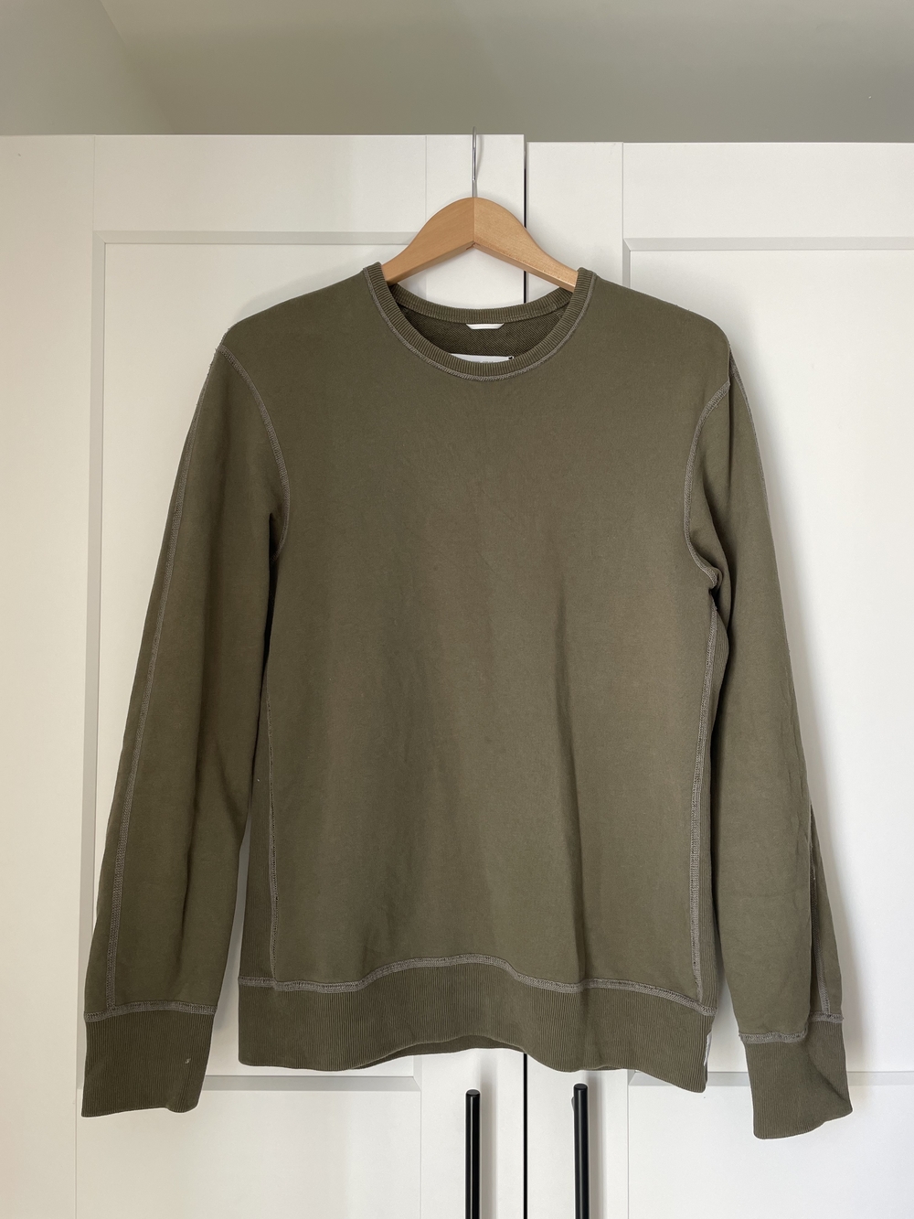 Men's 100% Cotton Reigning Champ Olive Crewneck Sweater